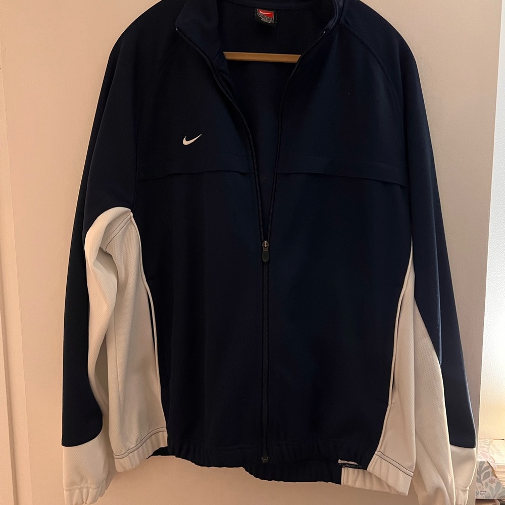 Men's Navy and White Nike Jacket